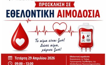 Αιμοδοσία στο ΔΙΠΑΕ, Απρίλιος 2026